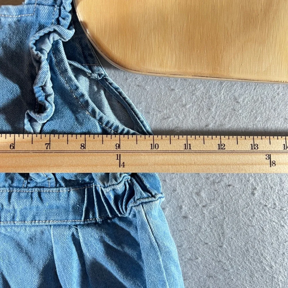 808 | Calvin Klein Jeans Toddler Girls 3T Denim Ruffle Pinafore Overall Dress
